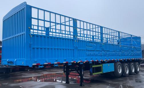 Fence semi-trailer blue with stake fence
