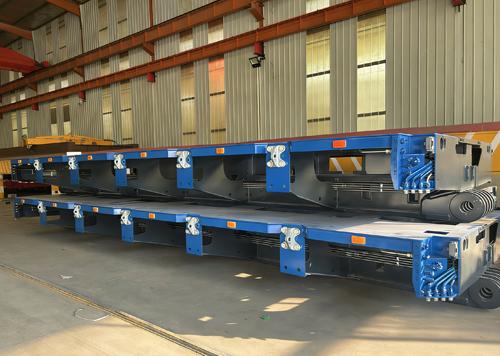 Girder bridge structural beam in workshop