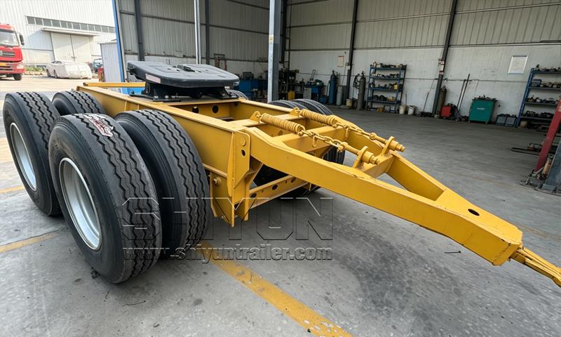 Dolly draw bar trailer axle assembly