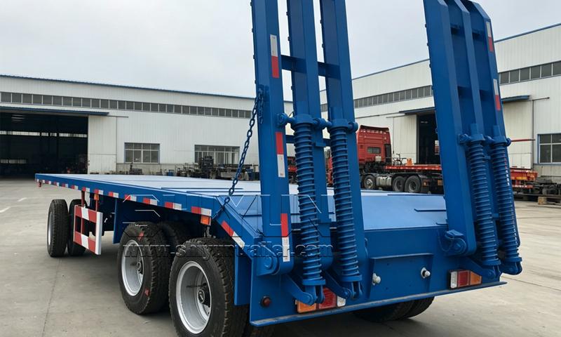 Low bed draw bar trailer front three-quarter view