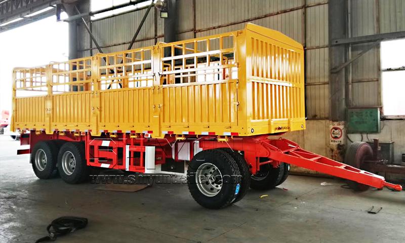 Fence draw bar trailer, yellow cage sides