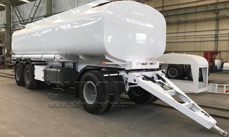 Tank draw bar trailer side view with drawbar